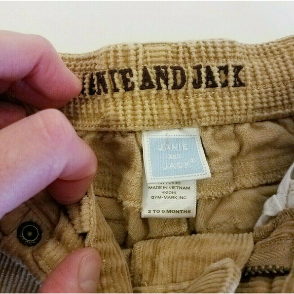 Janie & Jack Camel Retro Corduroy Pants 3-6M - Picture 3 of 5